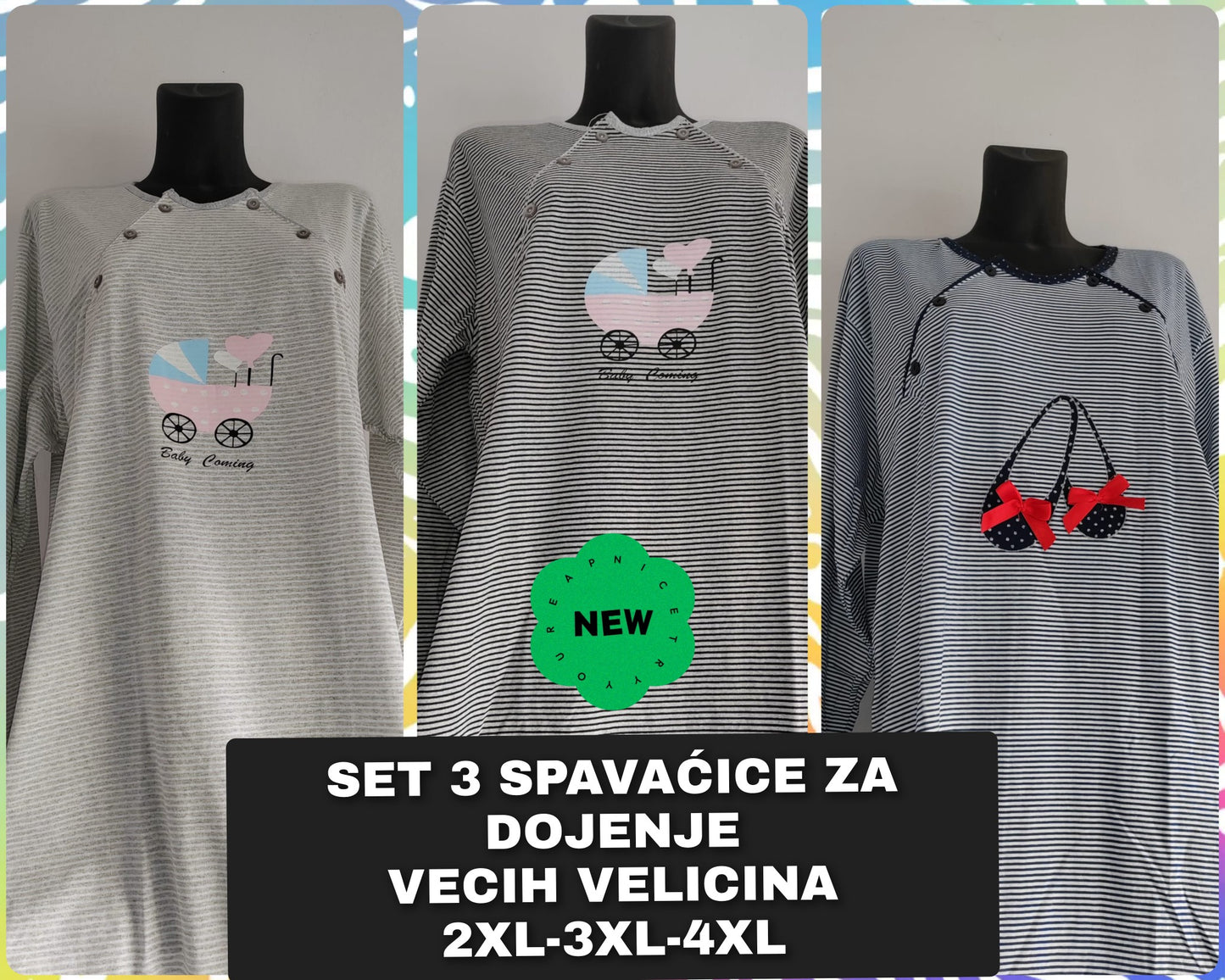 SPAVAĆICE ZA DOJENJE VEČIH VELIČINA 2XL-3XL-4XL
