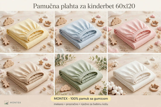 PAMUČNA PLAHTA NA GUMU 120X60  ZA KINDERBET