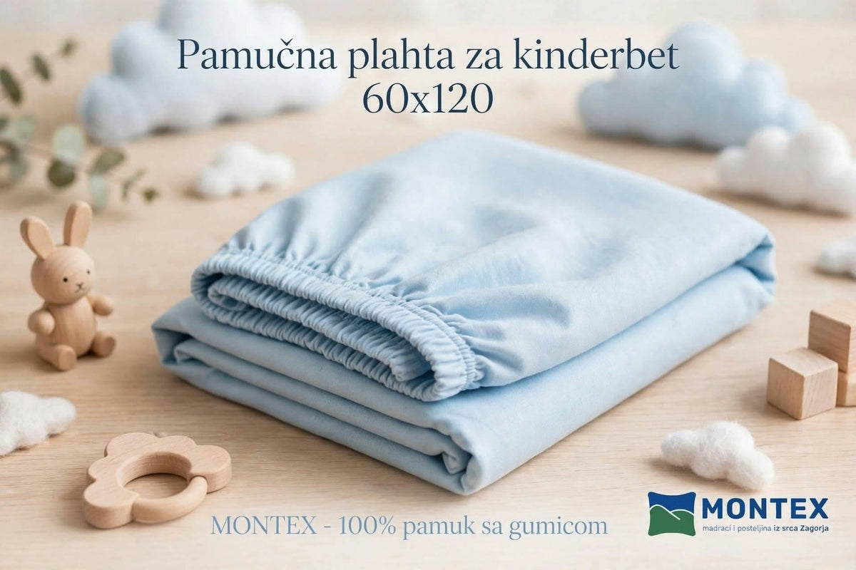 PAMUČNA PLAHTA NA GUMU 120X60  ZA KINDERBET