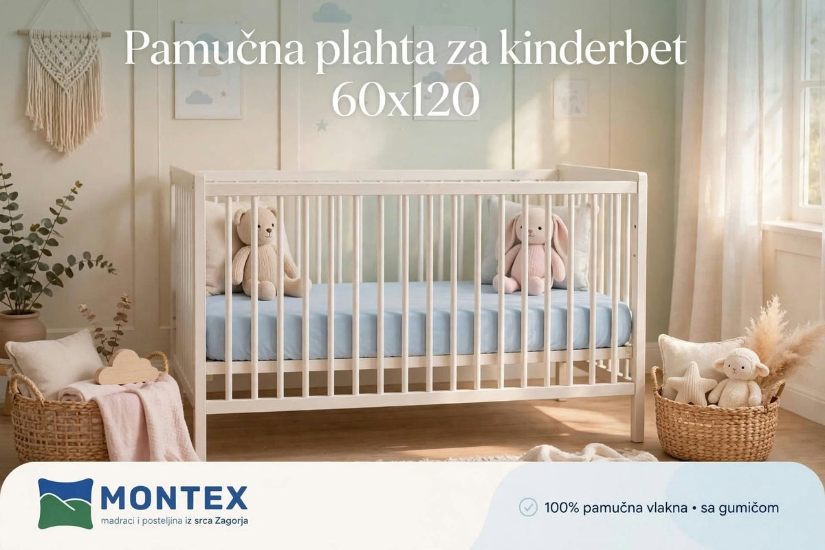 PAMUČNA PLAHTA NA GUMU 120X60  ZA KINDERBET