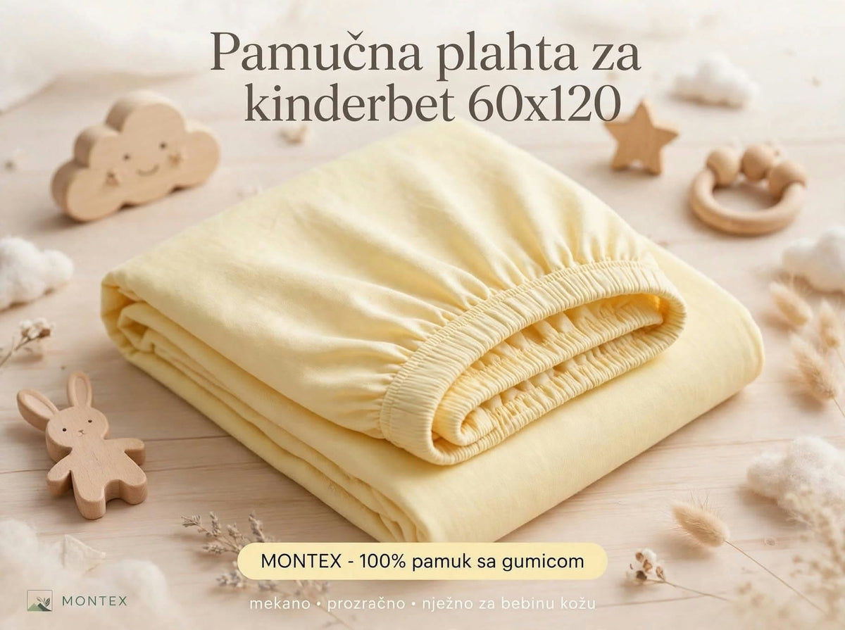 PAMUČNA PLAHTA NA GUMU 120X60  ZA KINDERBET